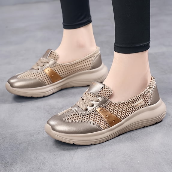 Simple, Casual, Versatile Soft-soled Sneakers with Breathable Mesh for Comfort, Women Shoes