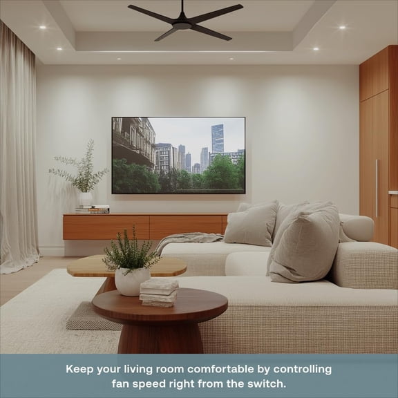 Simple Ceiling Fan Controller, Single Pole, Neutral Wire Required, White