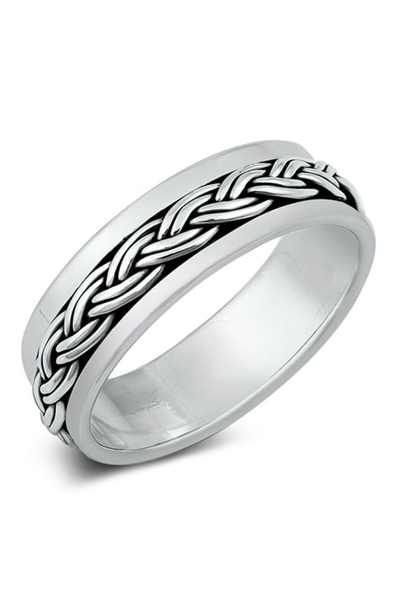 Simple Celtic Double Braid Ring .925 Sterling Silver Band Jewelry Female Male Unisex Size 9