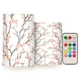 thumbnail image 1 of Simple Cherry Blossom Flickering Flameless Candles Battery Operated with Remote Timer LED Pillar Candles Set of 2, 1 of 7