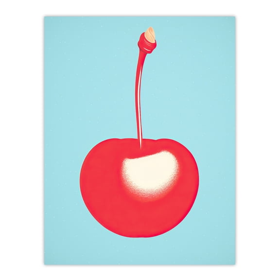 Simple Cherry Risograph Kitchen Artwork Minimalist Interior Decor Extra Large XL Wall Art Poster Print