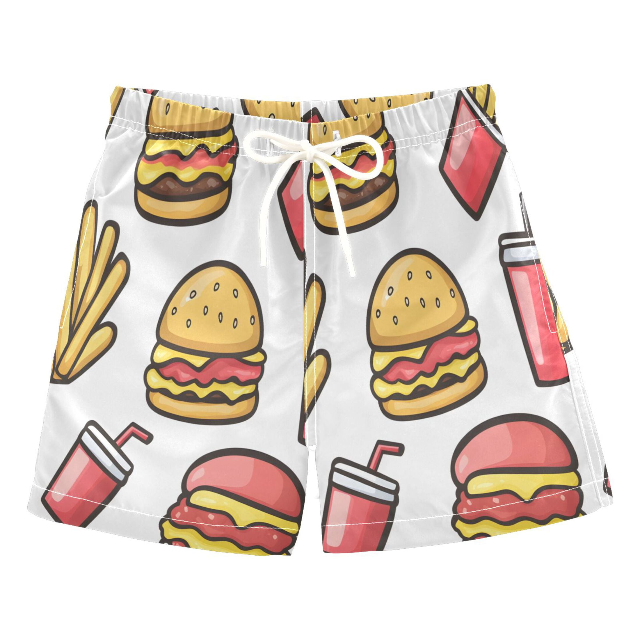 Simple Children's Drawings Food Boys' Swim Trunks Beach Pool Shorts ...