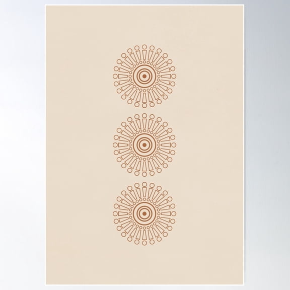 Simple Circle, Abstract Aztec Inspired Art, Earth Tones Poster Wall Art, Modern Wall Decor For Living Room Bedroom, 8x12 UNFRAMED