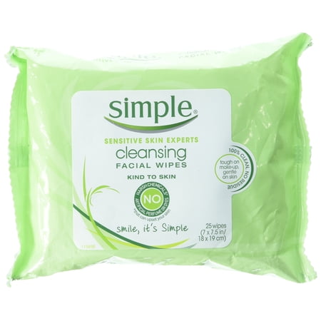 Simple Cleansing Facial Wipes 25 Count (Pack Of 3)
