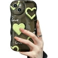 thumbnail image 1 of Simple Clear Bubble Hearts Pattern Phone Case Compatible with iPhone 15, Black, 1 of 7