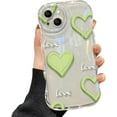 thumbnail image 1 of Simple Clear Bubble Hearts Pattern Phone Case Compatible with iPhone 15, White, 1 of 8