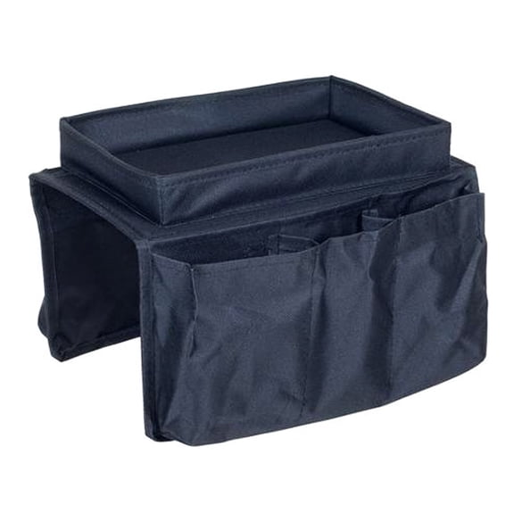 Simple & Co - Arm Rest Organizer Caddy Holder Tray for Sofa Couch Office Chair - Black Synthetic
