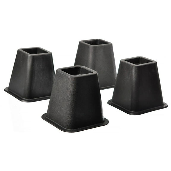 Grand Innovation -6" Bed Risers 4-Piece Set- Heavy-Duty Furniture Lifters- Black