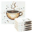 thumbnail image 1 of Simple Coffee Pattern 6 Pack Kitchen Cleaning Cloths 11'' x 11'', Super Absorbent, Soft Double Layer Plush for Dish and Surface Cleaning, 1 of 9