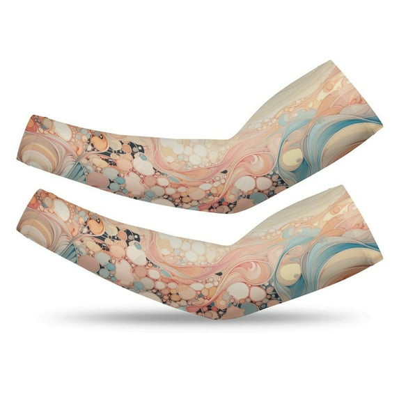 Simple Colored Ripple Cooling Arm Sleeves Cover Summer Sun Protection Arm Sleeves For Men Women Baseball Cycling Golf Running