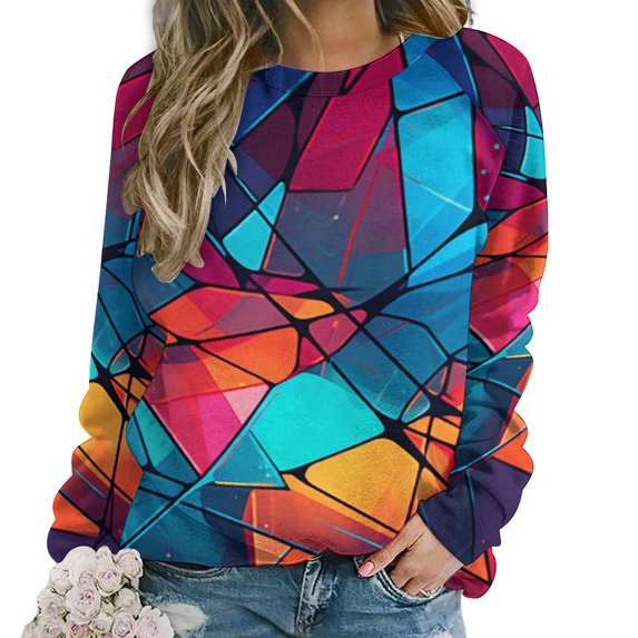 Simple Colored Ripple Womens Oversized Sweatshirts Hoodies Crewneck Casual Tops Comfy FallWinter Clothes 2024