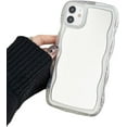 thumbnail image 1 of Simple Colorful Complementary Mirror Phone case with Curly Border Wave Pattern, Multi-Color Options for iPhone 15 14 13 12 11 Pro Max XS XR X 7 8 Phone Cases (Clear Color,iPhone 15 Pro Max), 1 of 8