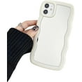 thumbnail image 1 of Simple Colorful Complementary Mirror Phone case with Curly Border Wave Pattern, Multi-Color Options for iPhone 15 14 13 12 11 Pro Max XS XR X 7 8 Phone Cases (White,iPhone 14 Pro Max), 1 of 7