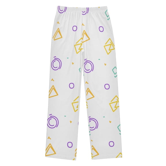 Simple Colorful Geometric Pattern Pajama Pants Soft Lightweight Lounge Pants Bottoms Sleep Pants Warm Comfy