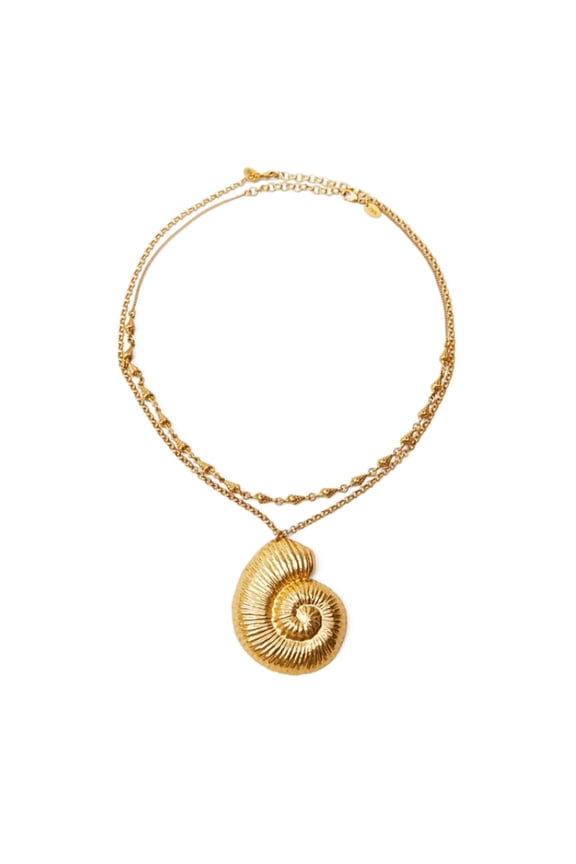 Simple Conch Pendant Necklace for Women Korean 2-layer Fashion Punk Sweater Neck Chain Trend