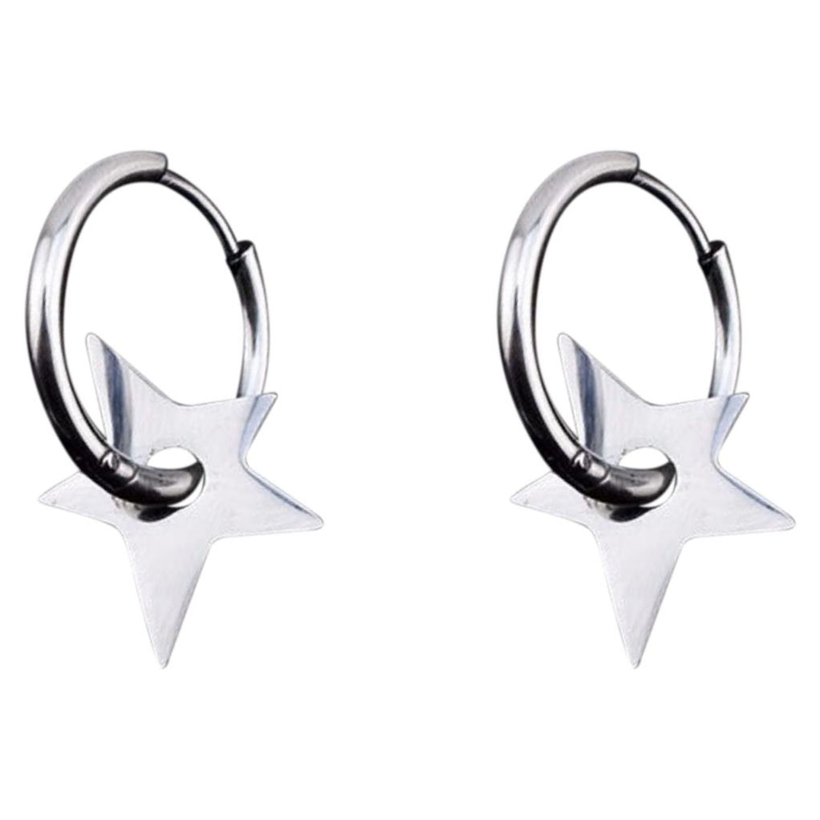 Simple Cool Silver Earrings For Men And Women Walmart