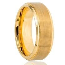 Simple Couple Pair Ring Electroplated 18K Gold Tungsten Steel Ring