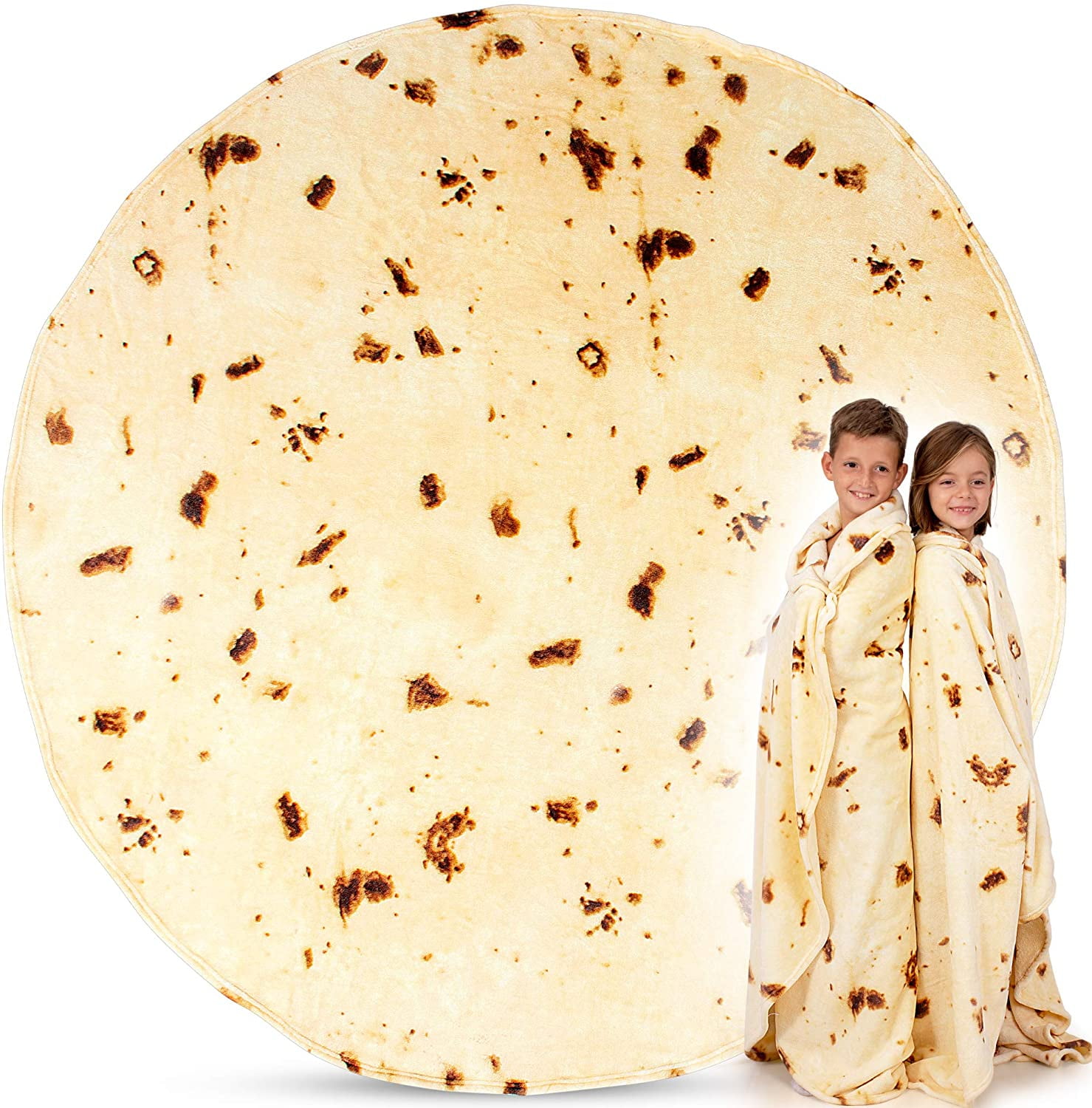 60-Inch Reversible Fleece Tortilla Throw Blanket