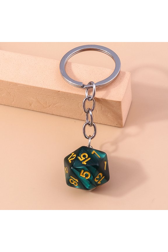 Simple Creative Multi-sided Dice Pendant Keychain Personality Bag Key Ring Ornaments