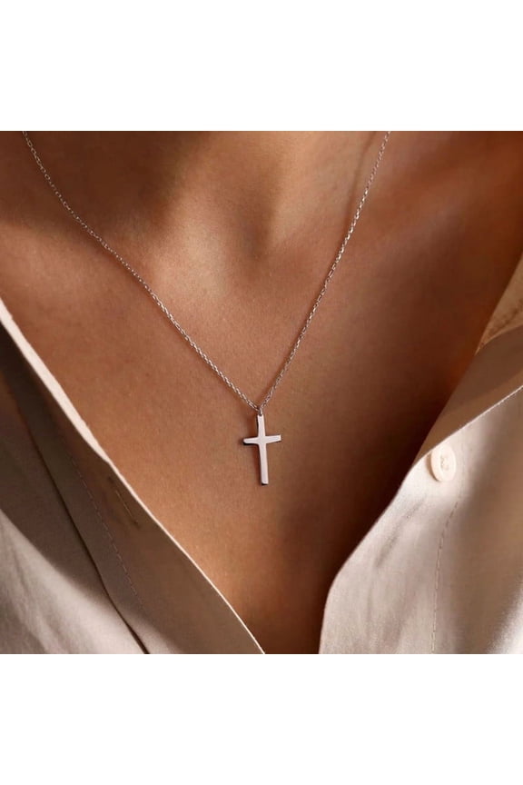 Simple Cross Pendant Necklace For Women