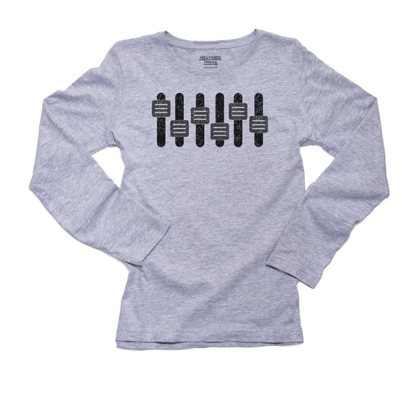Simple DJ Mixer Graphic Women's Long Sleeve Grey T-Shirt