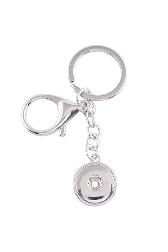 Simple Dangle Keychain Car Ring Snap Jewelry Fits 18MM 20MM Ginger Charm Buttons