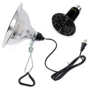 Simple Deluxe 100W Infrared Ceramic Reptile Heat Lamp Bulb & 150W Clamp Light with 8.5" Aluminum Reflector Combo for Amphibian Pet