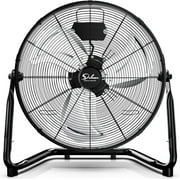 Simple Deluxe 12 Inch 3-Speed High Velocity Heavy Duty Metal Industrial Floor Fans Oscillating Quiet for Home, Commercial, Residential, and Greenhouse Use, Outdoor/Indoor, Black