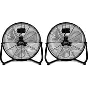 Simple Deluxe 12in 3 Speed High Velocity Heavy Duty Metal Industrial Floor Fans Oscillating 2 Pack