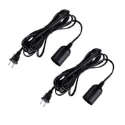 Simple Deluxe 15 Feet 360W Extension Hanging Lantern Pendant Light Lamp Cord Cable E26 Socket On/Off Switch (No Bulb Included), 2 Pack, Black