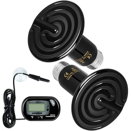 Simple Deluxe 150W Ceramic Heat Emitter Reptile Heat Lamp Bulb Brooder Coop Heater , Black & White