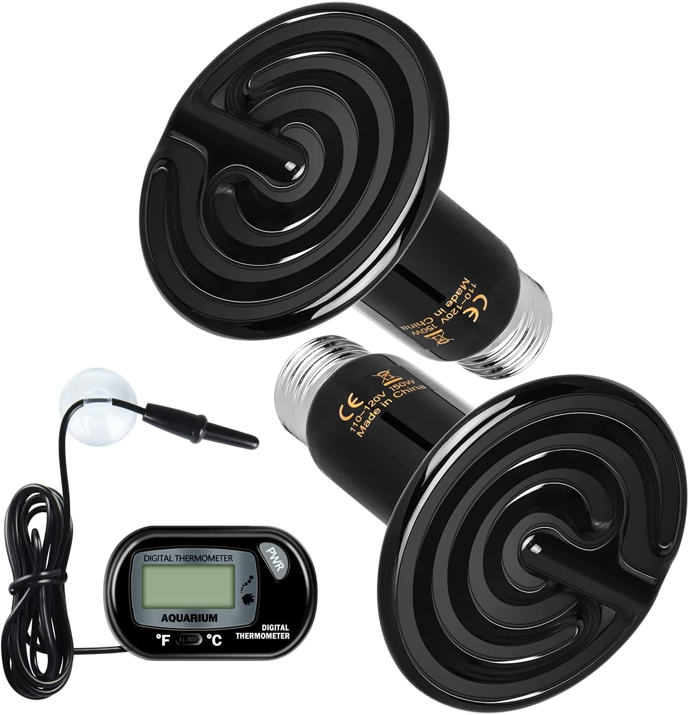 Simple Deluxe 150W Ceramic Heat Emitter Reptile Heat Lamp Bulb No Light