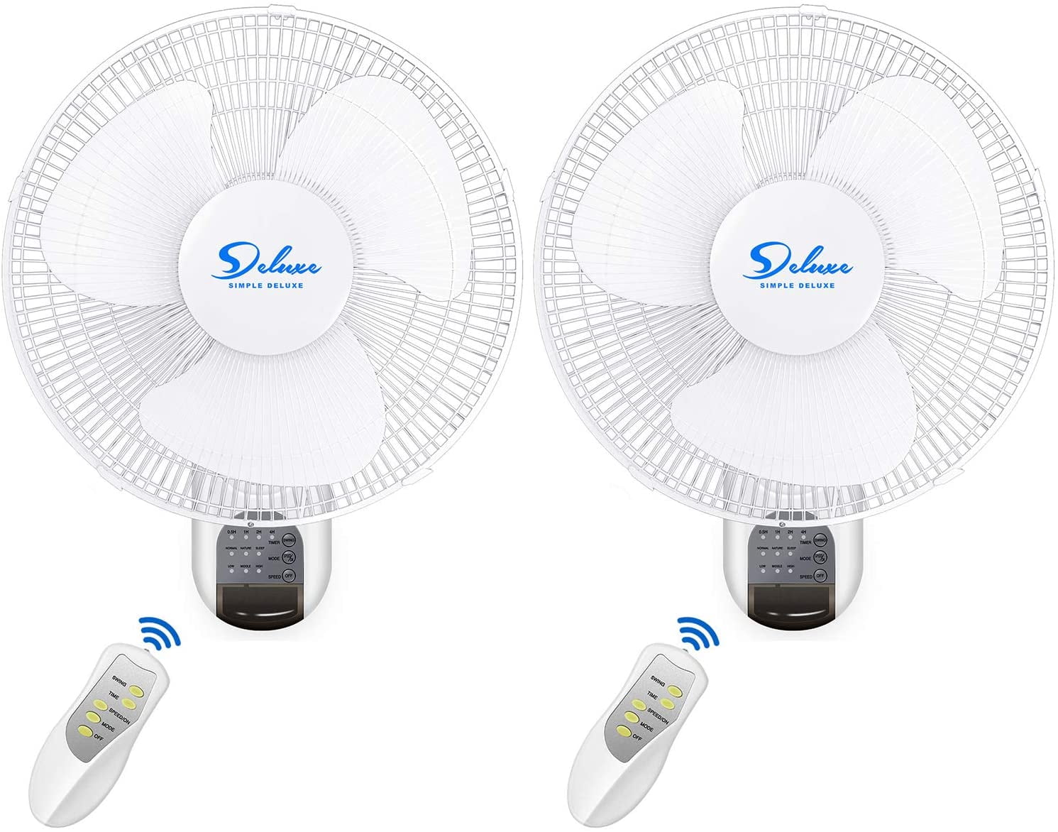 Simple Deluxe 16 inch 3 Speed Wall Mount Fan with Remote Control
