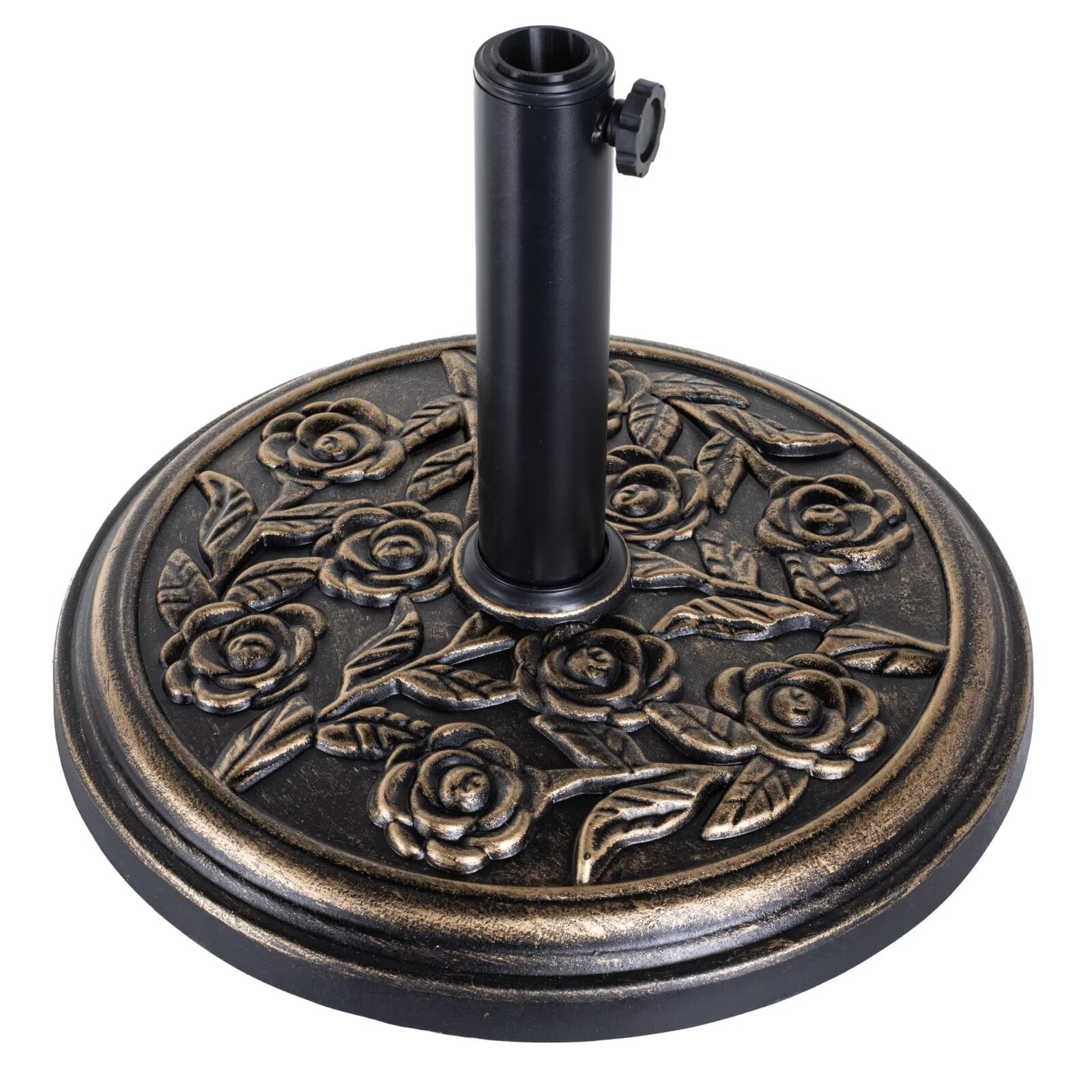 Simple Deluxe 17.91Inch 19.8 LBS Patio Umbrella Base Heavy Duty Market Umbrellas Round Stand for Outdoor, Poolside, Deck, Lawn, Garden, Bronze, Round