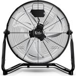 Simple Deluxe Floor Fan, 3 Speed High Velocity Heavy Duty Metal Industrial Fans, 18 Inch, 1 Pack