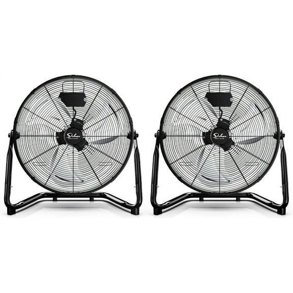 Simple Deluxe 18" High Velocity Floor Fan, 3-Speed Heavy Duty Metal Fan for Home, Commercial, Greenhouse, Indoor/Outdoor Use, Black 2 Pack