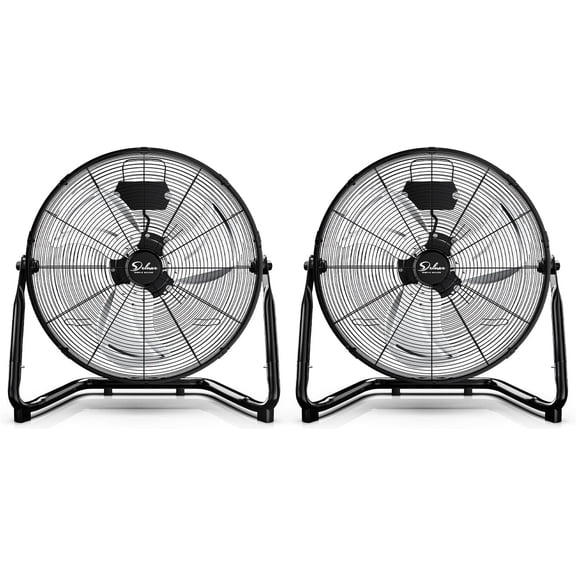 Simple Deluxe 18" High Velocity Floor Fan, 3-Speed Heavy Duty Metal Fan for Home, Commercial, Greenhouse, Indoor/Outdoor Use, Black 2 Pack