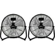 Simple Deluxe 18 inch 3-Speed High Velocity Heavy Duty Metal Industrial Floor Fans Quiet for Home Commercial, Black, 2 Pack