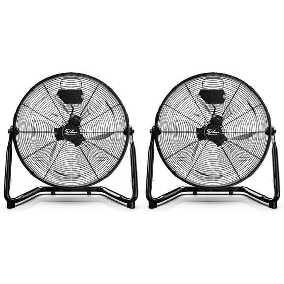 Simple Deluxe 18" High Velocity Floor Fan, 3-Speed Heavy Duty Metal Fan for Home, Commercial, Greenhouse, Indoor/Outdoor Use, Black 2 Pack