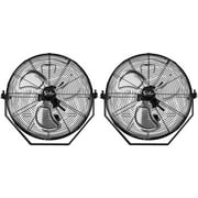 Simple Deluxe 18'' Industrial Wall Mount Ventilation Fan, 3 Speed Commercial Ventilation Metal Fan, Black, 2-Pack