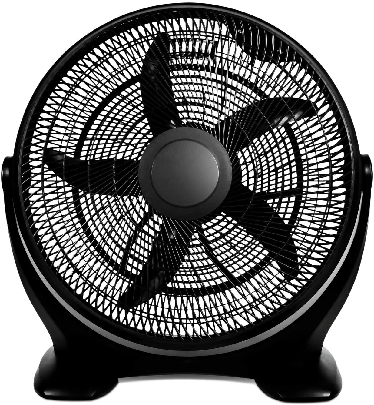 Black 18 Inch Oscillating Three Speed Plastic Floor Fan