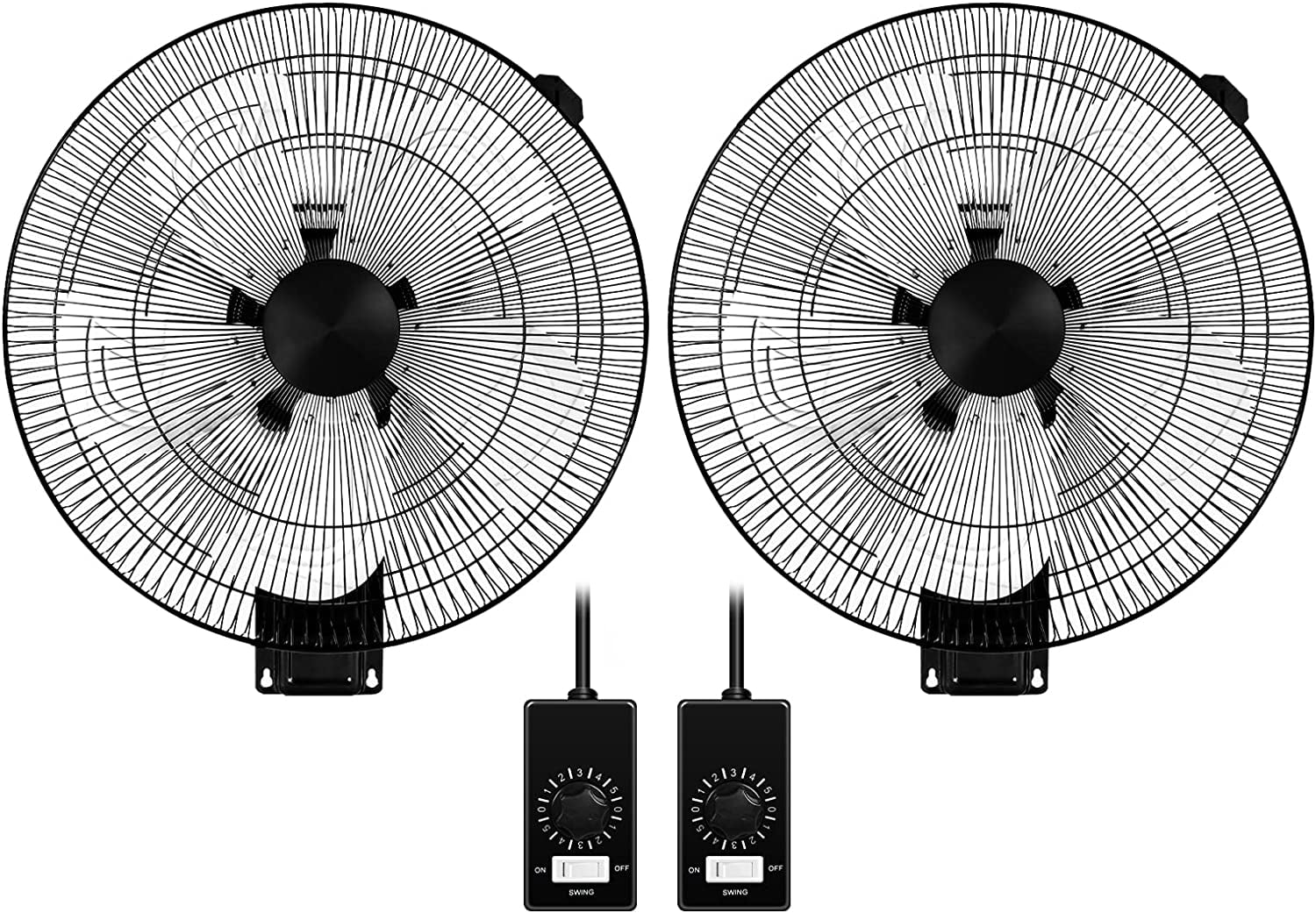 Simple Deluxe 18 inch High Velocity Oscillating Wall Mount Fan for