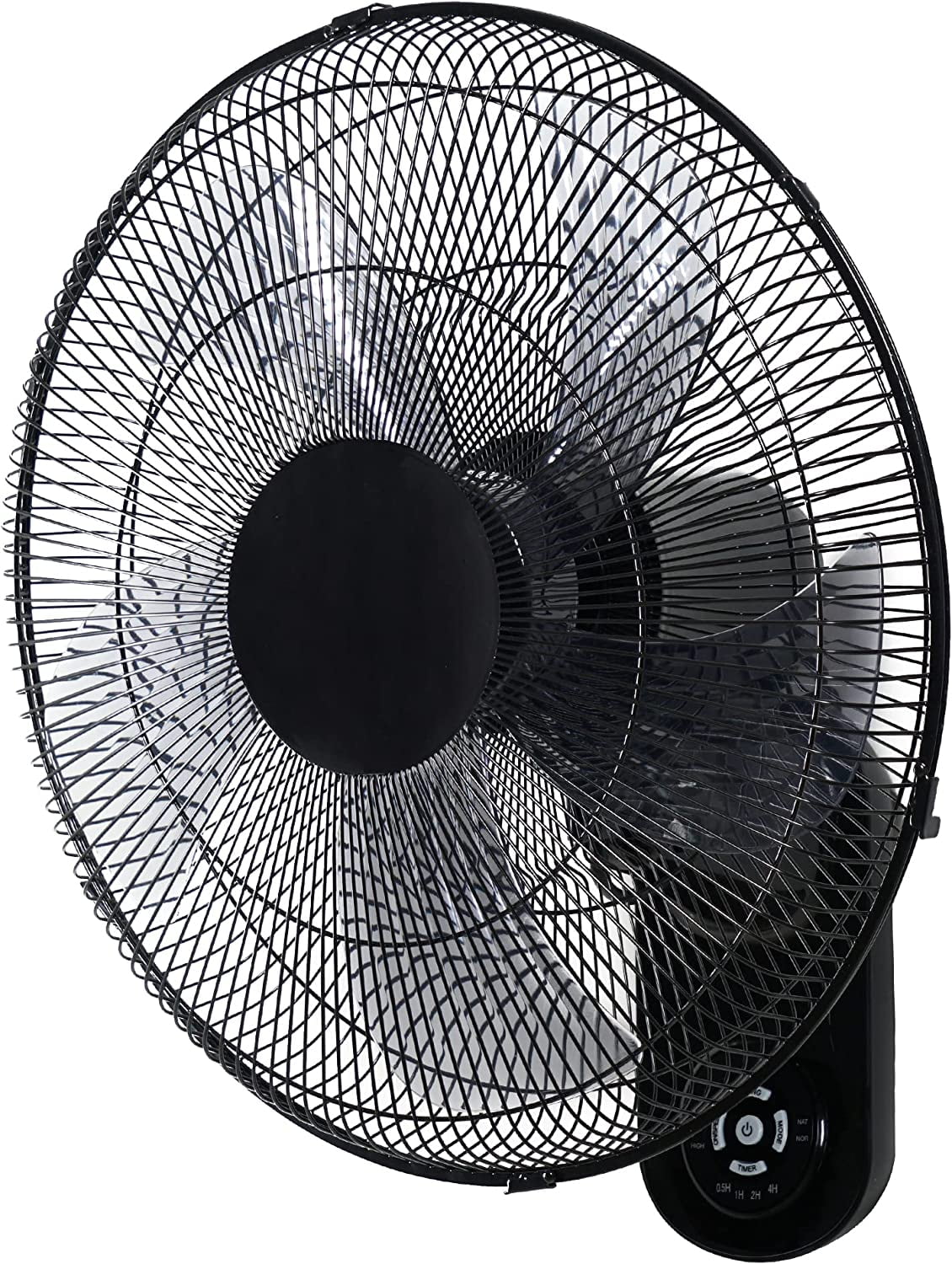 Black 18-Inch Oscillating Wall Mounted Fan with Remote Control