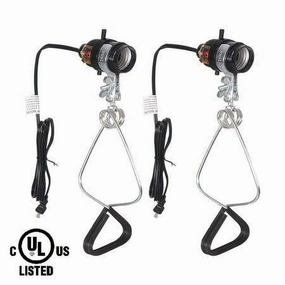 Simple Deluxe 2 Pack 18/2-Gauge Brooder and 150 Watt Heat Clamp Lamp UL Listed with Bakelite Socket 6 Foot Cord