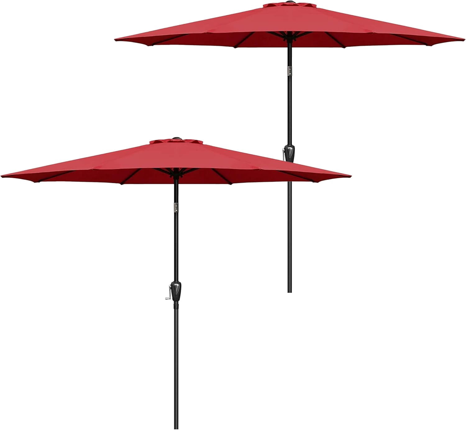 Simple Deluxe 2,7 M Garten-Sonnenschirm – Mit Kurbel, Neigefunktion & 8 Rippen, Rot