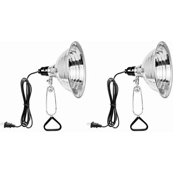 Simple Deluxe 2-Pack Clamp Lamp Light with 8.5'' Aluminum Reflector, 150 Watt E26 (No Bulb Included), 6 Feet 18/2 SPT-2 Cord, for Reptiles Plants Growing