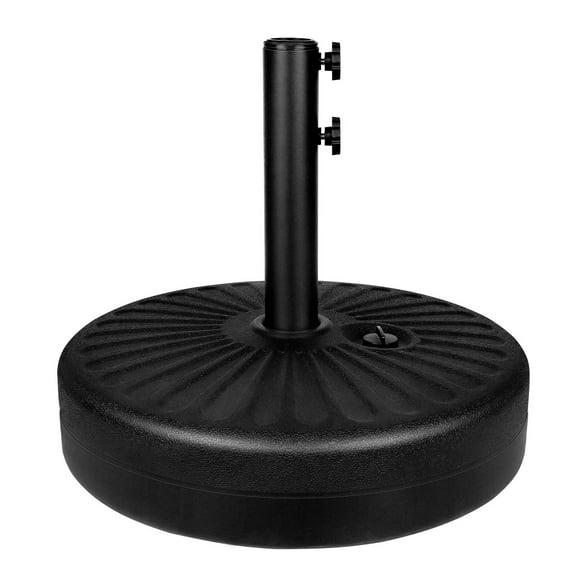 Simple Deluxe 20Inch 50LBS Capacity Heavy Duty Patio Market Umbrella Base Stand with Steel Holder Water Filled for Outdoor Lawn Garden, Black, Round