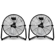 Simple Deluxe 20 High Velocity Floor Fan, 3-Speed Heavy Duty Metal Fan for Home, Commercial, Greenhouse, Indoor/Outdoor Use, Black 2 pack