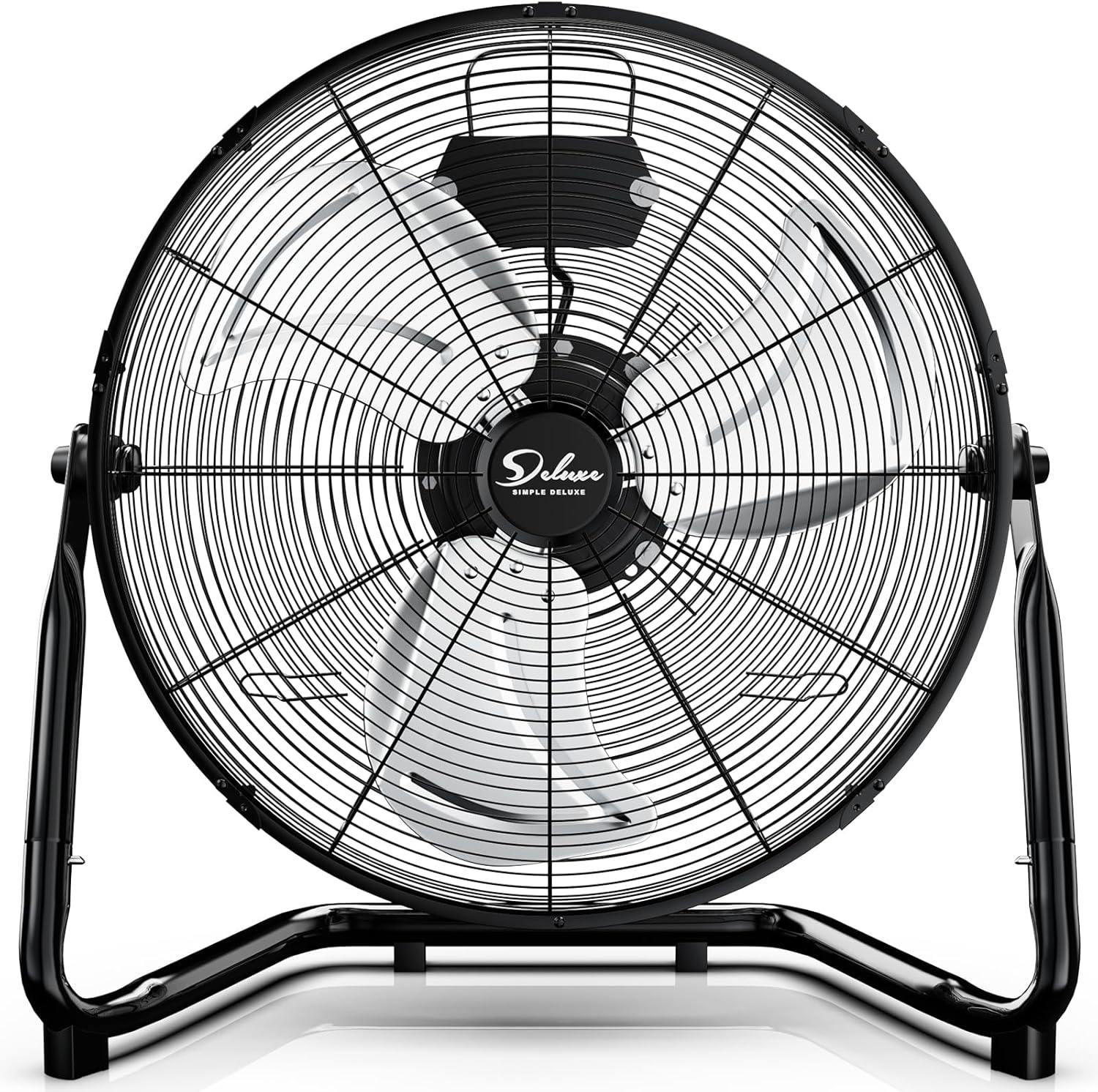 Simple Deluxe 18-Inch High-Velocity Pedestal Fan (2-Pack) - Heavy Duty Metal Floor Fan For Indoor Use