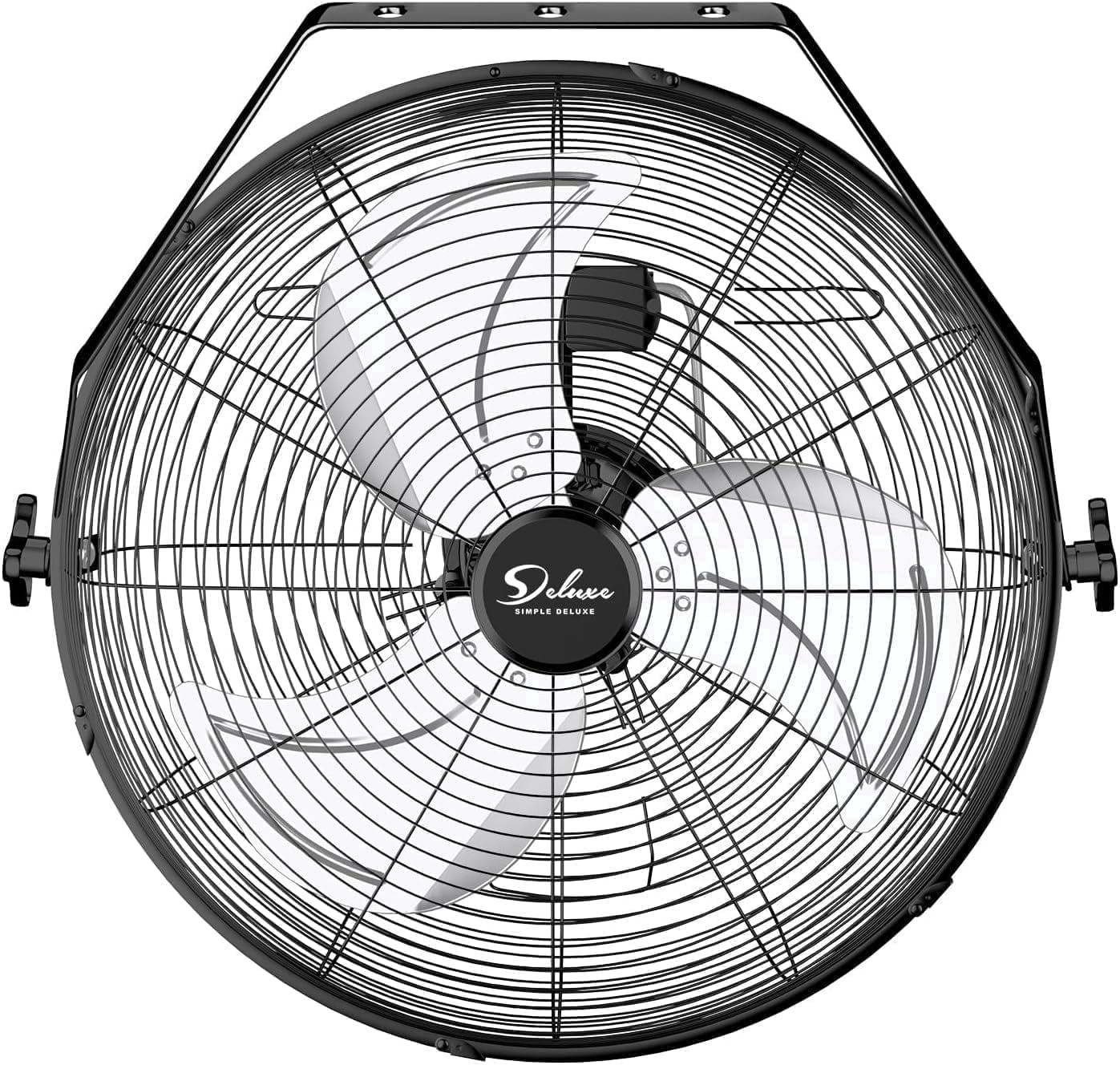 Simple Deluxe 20 Inch High Velocity 3 Speed, Max 4650 CFM Black Wall-Mount Fan for Warehouse, Greenhouse, Workshop, Patio, Factory and Basement